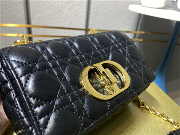 Dior SMALL CARO BAG Calfskin Navy mid