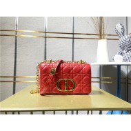 Dior SMALL CARO BAG Calfskin Red mid