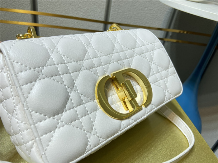 Dior SMALL CARO BAG Calfskin White mid