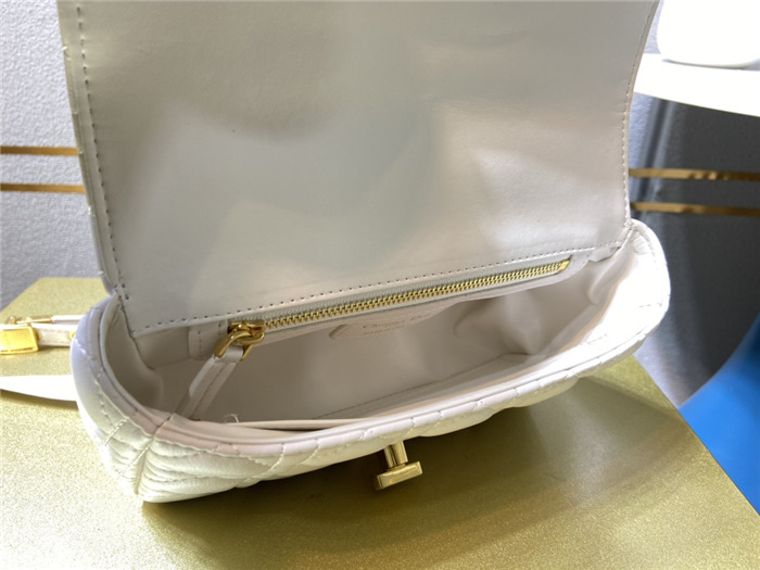 Dior SMALL CARO BAG Calfskin White mid