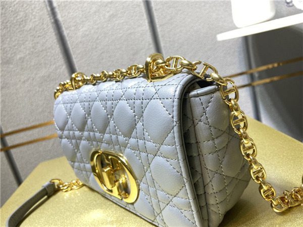 Dior SMALL CARO BAG Calfskin Grey mid