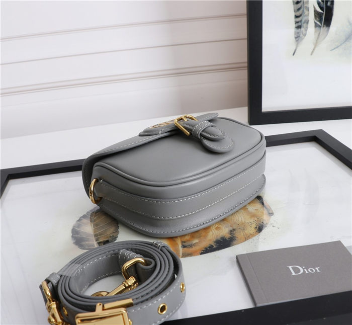 SMALL Dior BOBBY BAG Grey Box Calfskin mid