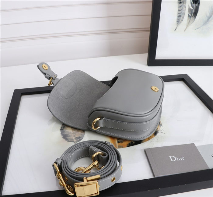 SMALL Dior BOBBY BAG Grey Box Calfskin mid