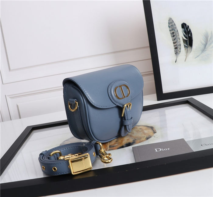 SMALL Dior BOBBY BAG Denim Blue Box Calfskin mid