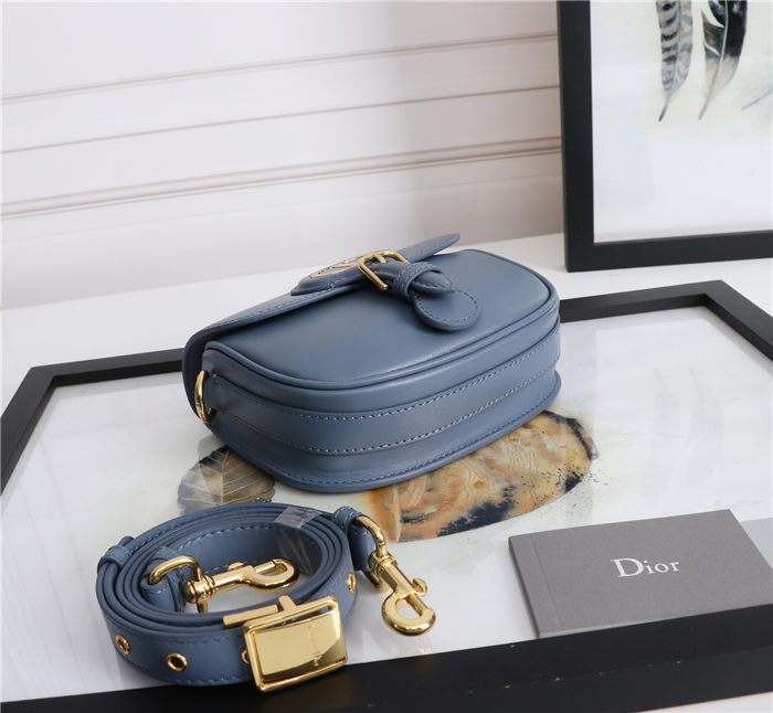 SMALL Dior BOBBY BAG Denim Blue Box Calfskin mid