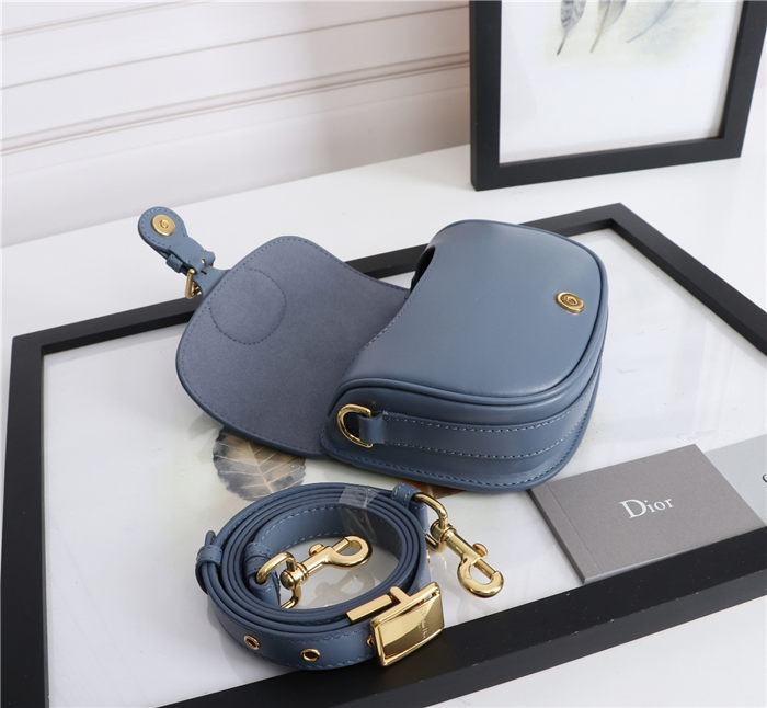 SMALL Dior BOBBY BAG Denim Blue Box Calfskin mid