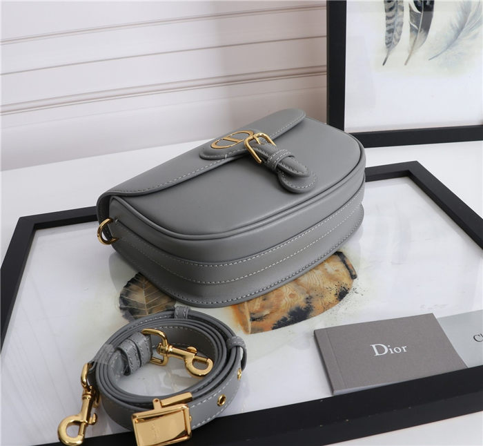 MEDIUM Dior BOBBY BAG Grey Box Calfskin mid