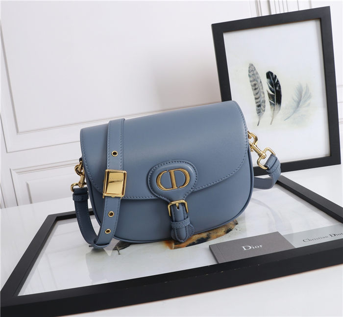 MEDIUM Dior BOBBY BAG Denim Blue Box Calfskin mid