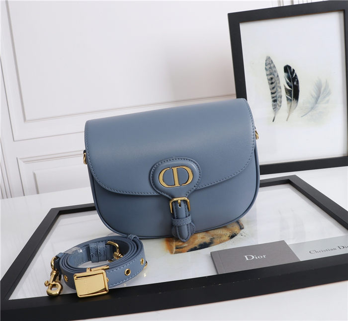 MEDIUM Dior BOBBY BAG Denim Blue Box Calfskin mid