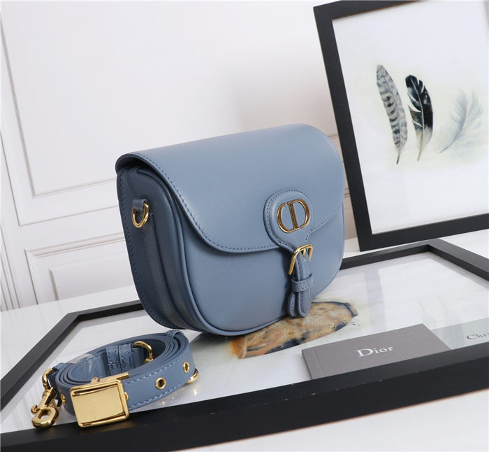 MEDIUM Dior BOBBY BAG Denim Blue Box Calfskin mid