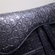 SADDLE BAG Calfskin Embossed Black High