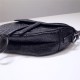 SADDLE BAG Calfskin Embossed Black High