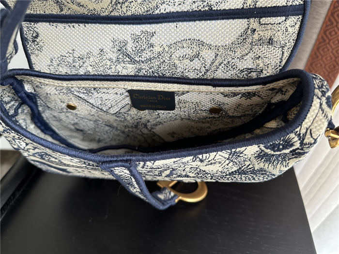 SADDLE BAG Toile de Jouy Embroidery Blue High