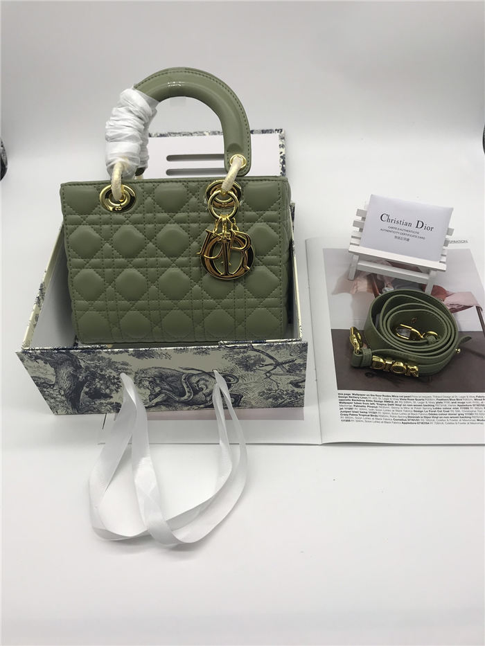 SMALL LADY Dior MY ABCDior BAG Cannage Lambskin Green Mid