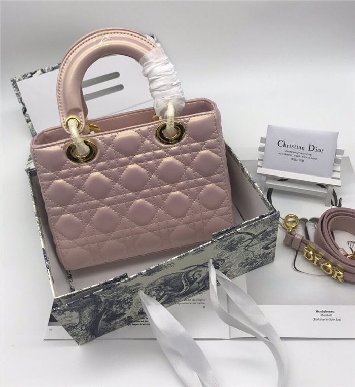 SMALL LADY Dior MY ABCDior BAG Cannage Lambskin Pink Mid