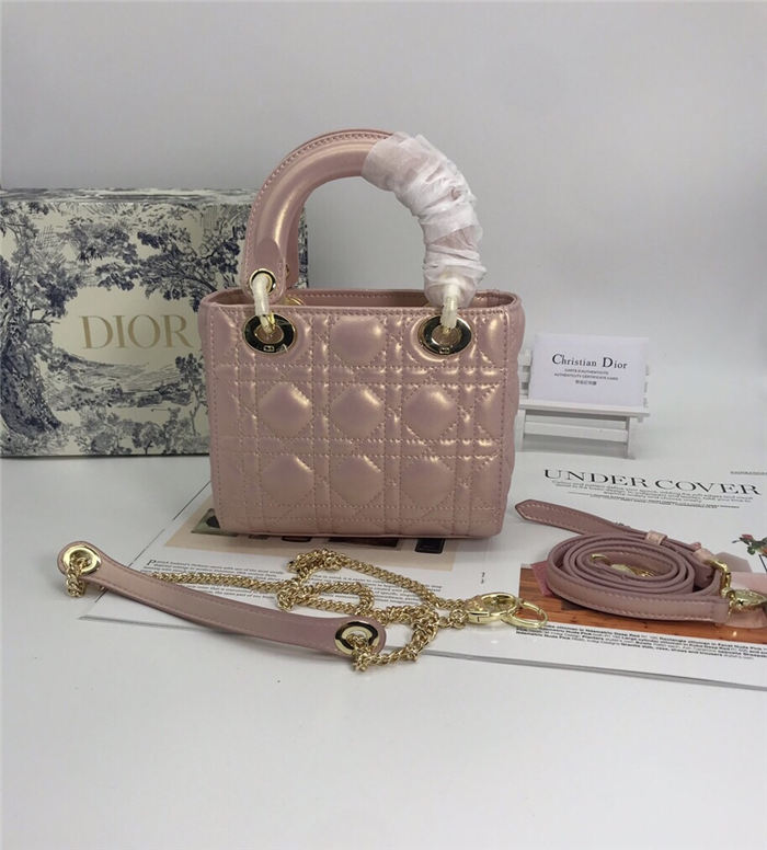 MINI LADY Dior BAG Pink Cannage Lambskin Gold Hardware mid