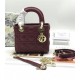 MINI LADY Dior BAG Burgundy Cannage Lambskin Gold Hardware mid