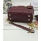 MINI LADY Dior BAG Burgundy Cannage Lambskin Gold Hardware mid