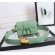 30 MONTAIGNE BOX BAG Enamel Buckle Calfskin Green High