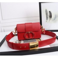 30 MONTAIGNE BOX BAG Enamel Buckle Calfskin Red High