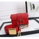 30 MONTAIGNE BOX BAG Enamel Buckle Calfskin Red High