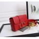 30 MONTAIGNE BOX BAG Enamel Buckle Calfskin Red High