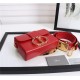 30 MONTAIGNE BOX BAG Enamel Buckle Calfskin Red High