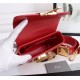 30 MONTAIGNE BOX BAG Enamel Buckle Calfskin Red High