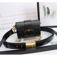 30 MONTAIGNE BOX BAG Enamel Buckle Calfskin Black High