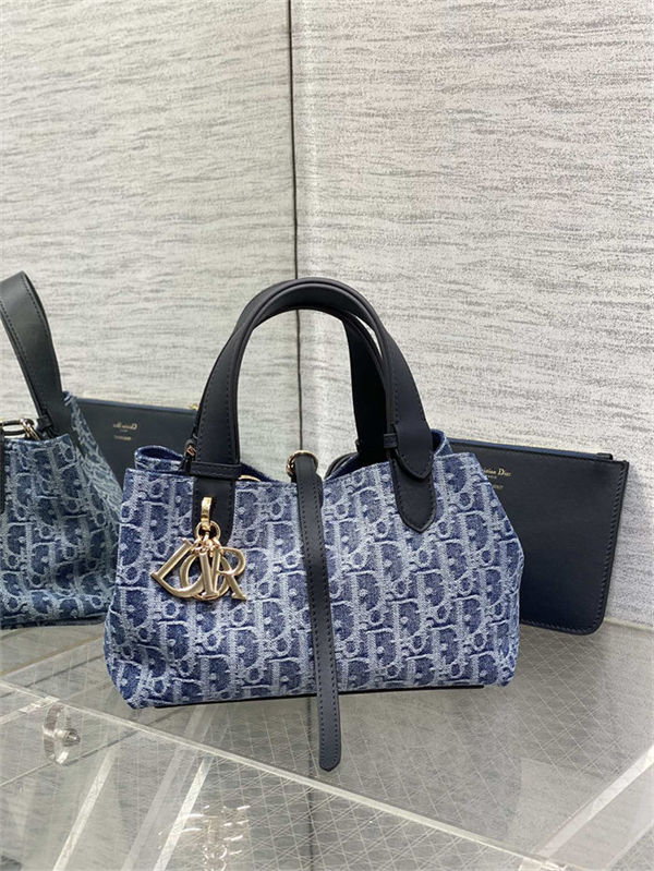 SMALL DIOR TOUJOURS BAG Denim Blue High