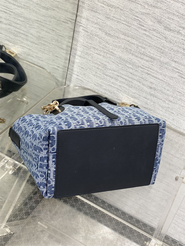 SMALL DIOR TOUJOURS BAG Denim Blue High