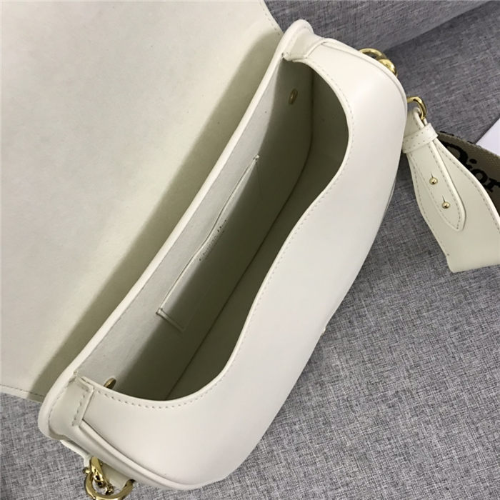 LARGE Dior BOBBY BAG Latte Box Calfskin with Blue Dior Oblique Embroidered Strap mid