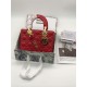 SMALL LADY Dior MY ABCDior BAG Cannage Lambskin Red Gold Hardware Mid