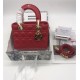 SMALL LADY Dior MY ABCDior BAG Cannage Lambskin Red Gold Hardware Mid