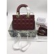 SMALL LADY Dior MY ABCDior BAG Cannage Lambskin Burgundy Gold Hardware Mid