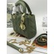 MINI LADY Dior BAG Green Cannage Lambskin Gold Hardware mid