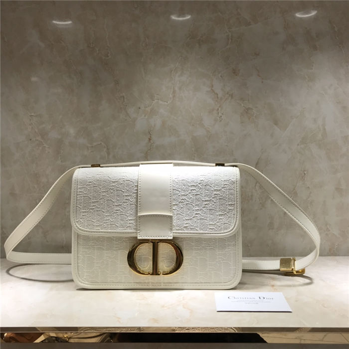 30 MONTAIGNE BAG White Dior Oblique Jacquard mid