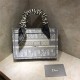 MINI Dior BOOK TOTE Gray Dior Oblique Embroidery mid