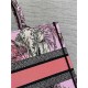 MEDIUM Dior BOOK TOTE Toile de Jouy Voyage Embroidery Pink High