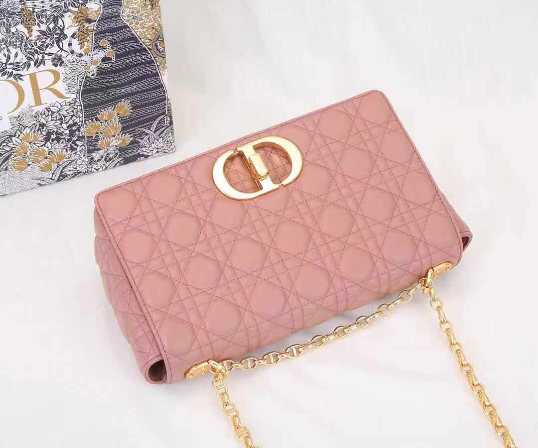 Dior LARGE CARO BAG Calfskin Pink High