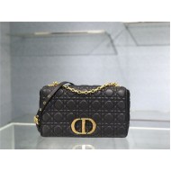 Dior LARGE CARO BAG Calfskin Black Mid