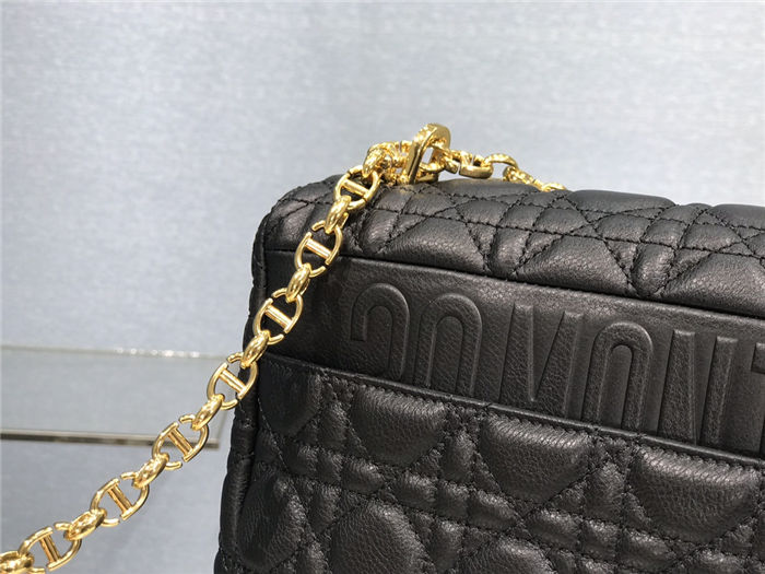 Dior LARGE CARO BAG Calfskin Black Mid