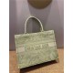 MEDIUM Dior BOOK TOTE Toile de Jouy Reverse Embroidery Green Mid