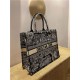 LARGE Dior BOOK TOTE Toile de Jouy Reverse Embroidery Black Mid