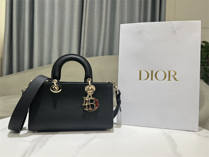 Lady D-Sire Small My ABCDior Bag Bull Leather Black High