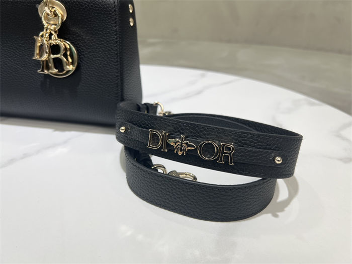 Lady D-Sire Small My ABCDior Bag Bull Leather Black High