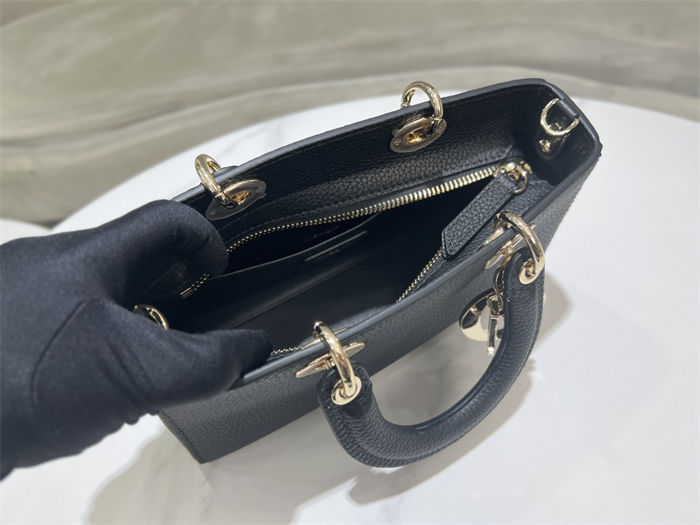 Lady D-Sire Small My ABCDior Bag Bull Leather Black High