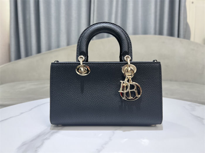 Lady D-Sire Small My ABCDior Bag Bull Leather Black High