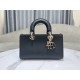 Lady D-Sire Small My ABCDior Bag Bull Leather Black High