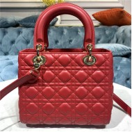 MEDIUM LADY Dior BAG Cannage Lambskin Enamel High 